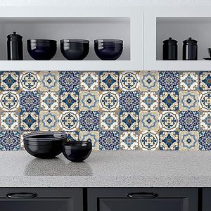 Kakofaci Bohemian Style 12 Pcs (6x6 In) Decorative <strong>Tile</strong> Stickers,Peel And <strong>Stick</strong> Wallcovering - Product Image 4