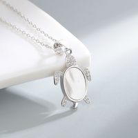 Ensemble collier et boucles d'oreilles en argent sterling 925 romantique avec pendentif en forme de coquille de tortue et zircon, bijoux en perles mignons pour cadeau de femme