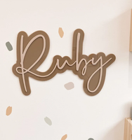 Panneau nominatif personnalisé en acrylique avec police cursive, monogramme initial, ornement mural pour la maison