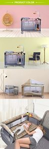 Jugar pluma bebé al lado de cunas <span class=keywords><strong>cuna</strong></span> <span class=keywords><strong>parque</strong></span> con canopy bebé - Product Image 6