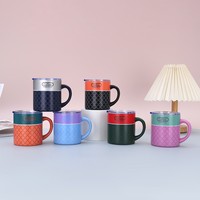 Thermos à café en acier inoxydable à double paroi de 12 oz, écologique, avec design personnalisable, moderne, pour usage au bureau, isolation chaude/froide
