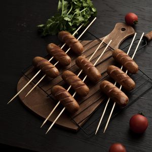Palitos de Bambú Biodegradables Personalizados al por Mayor, Brochetas para Barbacoa, Palitos Redondos de Bambú para BBQ - Product Image 4