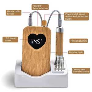 Machine à ongles rechargeable 45000 tr/min, haute vitesse, faible bruit, ABS, polisseuse à ongles électrique portable pour salon - Product Image 4