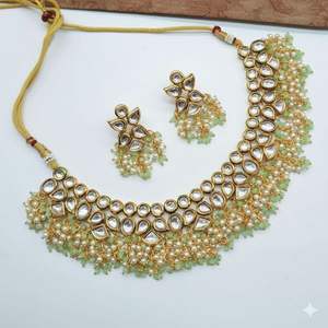 Traditional Copper <b>Bridal</b> <b>Jewelry</b> <b>Set</b> Fashionable Ethnic Wedding Necklace & Earrings for Women and Girls - Product Image 5