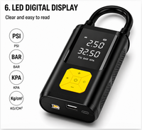 Compresseur d'air portable compact pour voiture, vélo, moto avec écran LCD et puissance de 60W