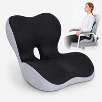Coussin de siège arrière intégré respirant et lavable en mousse à mémoire de forme à rebond lent pour chaise de bureau, poste de travail à domicile et siège de voiture