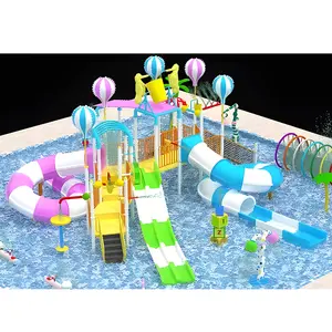 Popular Outdoor Aqua Park Fiberglass Water Slide Big Amusement Park Equipment With Steel Construction For Pools Swimming Ponds