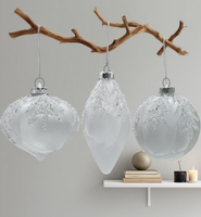 Boule de Noël en verre de haute qualité, directement de l'usine, personnalisable, forme pendentif, peinte à la main, pour fêtes