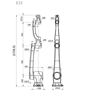 Robot collaboratif Huayan Robotics E15 à 6 axes, haute capacité de charge, 18 kg, portée de 1300 mm, pour assemblage lourd, manutention de matériaux, avec moteur de boîte de vitesses - Product Image 4