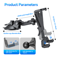 Support de tablette pour voiture à ventouse pour tableau de bord et pare-brise, prix d'usine, pour iPad et téléphones de 7 à 10,9 pouces