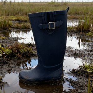 Bottes <span class=keywords><strong>de</strong></span> <span class=keywords><strong>pluie</strong></span> pour femmes à talon bas imprimé <span class=keywords><strong>bleu</strong></span> <span class=keywords><strong>marine</strong></span> <span class=keywords><strong>de</strong></span> haute qualité - Product Image 4