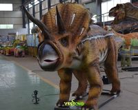 Dinosaure animatronique Triceratops de 5 m en caoutchouc, réaliste et fait main, pour exposition muséale