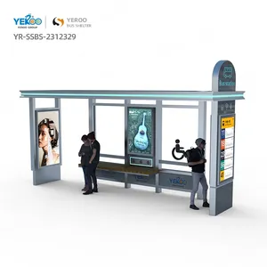 Muebles de exterior Smart Bus Stop Shelter con paneles solares Precios