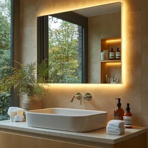 New tuyến tính led treo tường hình chữ nhật phòng tắm Gương thông minh chiếu sáng Salon cho những dịp sinh nhận-lighthotel - Product Image 1