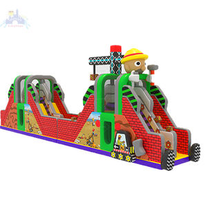 Course d'obstacles gonflable jeu de saut plein d'entrain course de défi de qualité commerciale pour enfants et adultes - Product Image 1