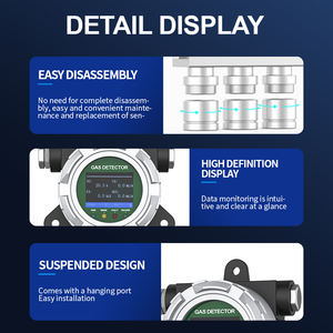 4'ü 1 Arada Difüzyon Tipi Gaz Dedektörü, Zehirli ve Zararlı Çoklu Gaz Dedektörü: Amonyak, Hidrojen Sülfür, VOC, Formaldehit - Product Image 3