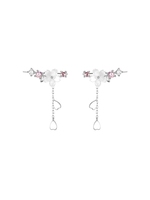 Boucles d'oreilles clous en argent sterling 925 LT-EZ172, motif coquillage et fleur, tendance pour femme, design élégant