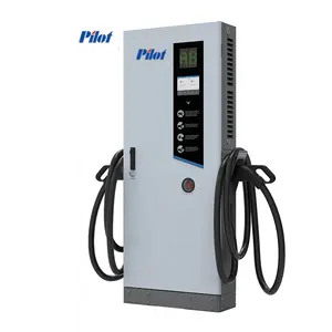 Pilot Sino supplier dc ev charger 60kw fast charging stations Level 3 CCS2 CCS1 ChadeMo with 7in screen RFID cards