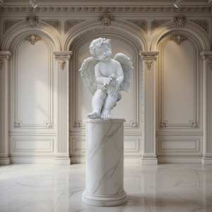 Sculture in Resina della <span class=keywords><strong>Dea</strong></span> dell'Amore, Arte in Resina per Hotel e Paesaggistica di Piazze, Fontana Decorata con Cupido che Tiene in Mano una Rosa - Product Image 4