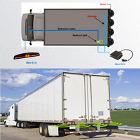 Kits de capteurs de stationnement arrière pour camionnette, camion et remorque 12V 24V, système de capteurs de recul avec affichage de la distance et avertisseur sonore