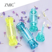 Tubes de brillant à lèvres transparents de 13 ml en forme de bonbon, tubes vides pour baume à lèvres teinté, contenants colorés pour brillant à lèvres pour enfants (violet, jaune)