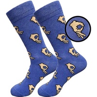 Chaussettes habillées pour femmes à motif animaux amusants, avec logo personnalisé sur le revers, en Spandex/Nylon/Coton, respirantes et absorbant la transpiration, vente en gros