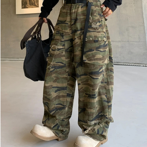 MC BUILD Produttore di <span class=keywords><strong>Jeans</strong></span> Personalizzati Design con Grandi Tasche Camouflage <span class=keywords><strong>Jeans</strong></span> Cargo Baggy in Denim Grezzo di Alta Qualità - Product Image 4