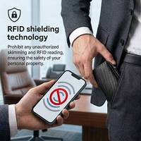 Dompet Kartu RFID Minimalis Tipis Lipat Tiga Serat Karbon Kustom Casekey untuk Pria dengan Tempat Kartu Pop Up Pintar