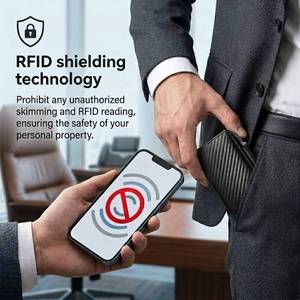 <span class=keywords><strong>Portafoglio</strong></span> RFID da <span class=keywords><strong>uomo</strong></span> Casekey personalizzato in fibra di carbonio, sottile, minimalista, a tre ante, da tasca frontale, con porta carte a scomparsa intelligente - Product Image 5