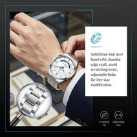 Montre automatique à mouvement mécanique HENBOSE en collaboration avec l'Institut norvégien de l'aurore boréale, édition limitée, acier inoxydable, saphir