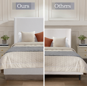 Lit convertible moderne réglable avec tête de lit capitonnée et plateforme en bois, tête de lit haute de 53,1 pouces, taille Queen - Product Image 5