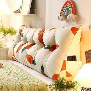Coussin de soutien dorsal et de <span class=keywords><strong>tête</strong></span> triangulaire long avec housse <span class=keywords><strong>amovible</strong></span>, grand coussin de lecture <span class=keywords><strong>pour</strong></span> lit, vente en gros - Product Image 3