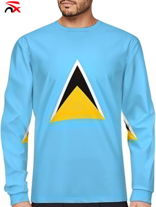 T-shirt à manches courtes imprimé en 3D avec drapeau personnalisé de la <span class=keywords><strong>Sainte</strong></span>-Lucie de haute qualité, idéal pour une utilisation promotionnelle ou comme cadeau. - Product Image 2