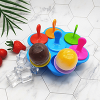 Moule à Popsicle en Silicone DIY Ice Cream Fruit Milkshake avec poignée et plateau d'égouttement, adapté aux enfants et aux moules à Popsicle de fête