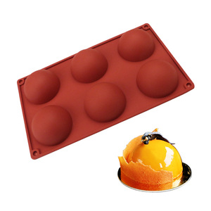 Semi-Spherical Silicone Mold 6 Cavity Hemispheric Baking Cake Chocolate Mold For Commercial Use - Product Image 1