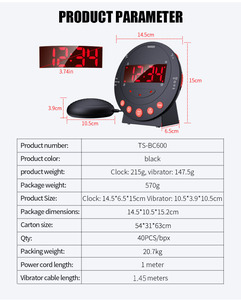 Dos grupos de alarmas, el tiempo de alarma predeterminado es de <span class=keywords><strong>5</strong></span> <span class=keywords><strong>minutos</strong></span>, reloj <span class=keywords><strong>despertador</strong></span> digital, altavoz - Product Image 5