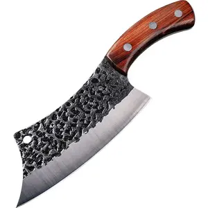 6.3 ''kemiksi saplı bıçak el yapımı dövme paslanmaz çelik sırp mutfak Cleaver şef kasap bıçaklar açık kesim bıçağı araçları