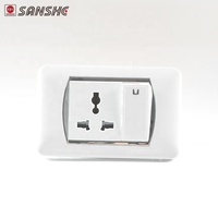 Prise électrique commutée SANSHE moderne à bas prix 16A 250V, 1 interrupteur, 2 prises, multiprise