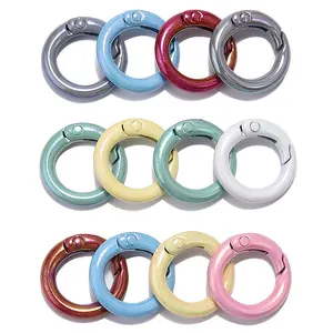 SOJI 20/25 Mm Metal O-Ring Spring Opening Keychain Spring Rings Key Chains Spring Coil Buckle For Bags Accessories Metal O Ring