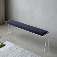 Banc long en acrylique style crème, minimaliste et luxueux, pour entrée, couloir, idéal pour changer de chaussures et se reposer à la maison