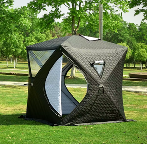 เต็นท์ซาวน่าพกพาแบบพับได้ 6 ด้าน สำหรับตั้งแคมป์กลางแจ้ง ขนาดใหญ่พิเศษ สำหรับ 2 คน ใช้ในฤดูหนาว ตก<span class=keywords><strong>ปลา</strong></span>บนน้ำแข็ง หรืออบไอน้ำ - Product Image 6