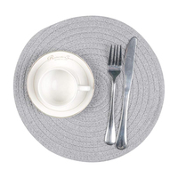 Sets de table ronds en jute tressés, sets de table vintage personnalisés, sets de table rustiques antidérapants en paille