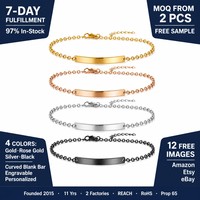 Meilleure Vente 2026 – Bracelet à Maillons en Acier Inoxydable Plaqué Or 18K PVD Personnalisable pour Hommes et Femmes – Vente en Gros
