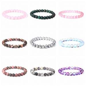 Gran oferta de piedras naturales de 8mm, preciosas piedras preciosas semipreciosas, cristal curativo, pulseras de cuentas de semillas Unisex elásticas - Product Image 2