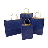 Sac de shopping en papier kraft avec logo personnalisé, poignée, emballage cadeau, recyclé, luxe, noir, brun, blanc, pour bougies et travaux manuels