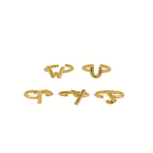 Chris April phụ nữ tình bạn đơn giản 925 bạc thư ban đầu signet Nhẫn - Product Image 2