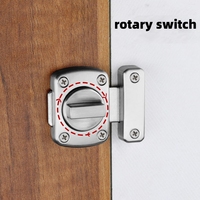 Porte coulissante rotative serrure épaisse salle de bain en alliage de zinc ouverture et fermeture boulon de porte boucle antivol fixe