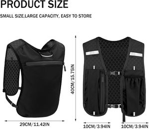 Sac de sport de plein air léger en nylon imperméable et respirant avec porte-téléphone réfléchissant et gilet d'hydratation pour la course à pied - Product Image 2