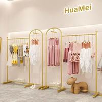 Porte-vêtements en métal à double rail, présentoir de vêtements autoportant en fer pour magasin de vêtements, boutique de détail