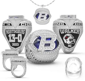 Bagues de championnat de baseball personnalisées tendance pour jeunes, en alliage de zinc plaqué or rose, pour anniversaire - Product Image 1